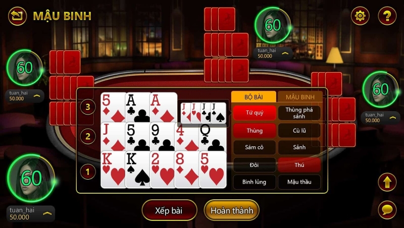 Hướng dẫn tải Mậu binh - Binh xập xám, game đánh bài mới lạ